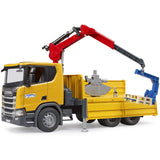 Bruder Scania Super 560R Baustellen-LKW mit Kran und 2 Paletten