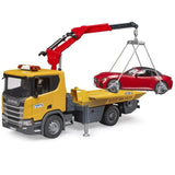 Bruder Scania Super 560R Abschlepp-LKW mit Licht- und Soundmodul und Roadster