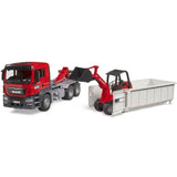 Bruder MAN TGS LKW mit Abrollcontainer und Schäffer Hoflader 2630