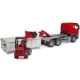 Bruder MAN TGS LKW mit Abrollcontainer und Schäffer Hoflader 2630
