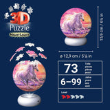 3D Puzzle-Ball Nachtlicht Pferde am Strand