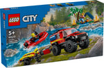 60412 Feuerwehrgeländewagen mit Rettungsboot, Lego City, 301 Teile, ab 5 Jahren