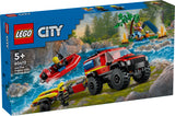 60412 Feuerwehrgeländewagen mit Rettungsboot, Lego City, 301 Teile, ab 5 Jahren