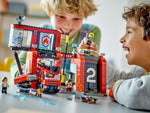 60414 Feuerwehrstation mit Drehleiterfahrzeug, Lego City, 843 Teile, ab 6 Jahren