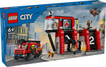 60414 Feuerwehrstation mit Drehleiterfahrzeug, Lego City, 843 Teile, ab 6 Jahren