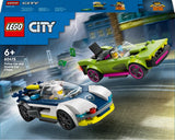 60415 Verfolgungsjagd mit Polizeiauto und Muscle Car, Lego City, 213 Teile, ab 6 Teile