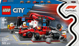 60443 F1 Boxenstopp mit Boxencrew und Ferrari Flitzer, Lego City, 322 Teile, ab 6 Jahren