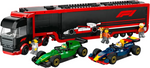 60445 F1 Transporter mit RB20 & AMR24 F1 Rennautos, Lego City, 1086 Teile, ab 8 Jahren