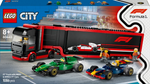 60445 F1 Transporter mit RB20 & AMR24 F1 Rennautos, Lego City, 1086 Teile, ab 8 Jahren