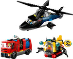 60462 Hubschrauber, Löschauto und U-Boot, Lego City, 874 Teile, ab 7 Jahren
