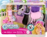 Barbie Chelsea und Pony Chelsea-Puppe, Pony, Helm, Sattel, Zügel, ab 3 Jahren
