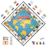 Monopoly Reise um die Welt, Brettspiel für Kinder und Erwachsene, mit dem bekannten Mr. Monopoly, ab 8 Jahre