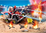 PLAYMOBIL Stuntshow 70554 Feuerwehrkart, Für Kinder von 4-10 Jahren