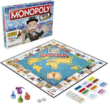 Monopoly Reise um die Welt, Brettspiel für Kinder und Erwachsene, mit dem bekannten Mr. Monopoly, ab 8 Jahre