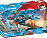 PLAYMOBIL Air Stuntshow 70831 Doppeldecker Phönix, Spielzeug-Flugzeug mit Motorgeräuschen, ab 5 Jahren