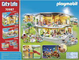 PLAYMOBIL City Life 70987 Poolparty mit Rutsche, Mit Lichteffekt, ab 4 Jahren