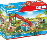 PLAYMOBIL City Life 70987 Poolparty mit Rutsche, Mit Lichteffekt, ab 4 Jahren