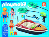 PLAYMOBIL Family Fun 70091 Sportboot mit Fun-Reifen, Ab 4 Jahren