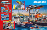 PLAYMOBIL City Action 70770 Elektrischer Portalkran mit Containern, Motor zum Steuern, Ab 4 Jahren