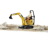 Bruder Bworld JCB Mikrobagger 8010 CTS und Bauarbeiter