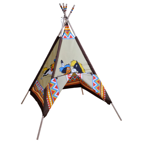 indianer tipi zelt Zelt Indianer Tipi Yakari 127x127x180 cm, Polyester, mit Klettverschlu – Bimbo Spielwaren
